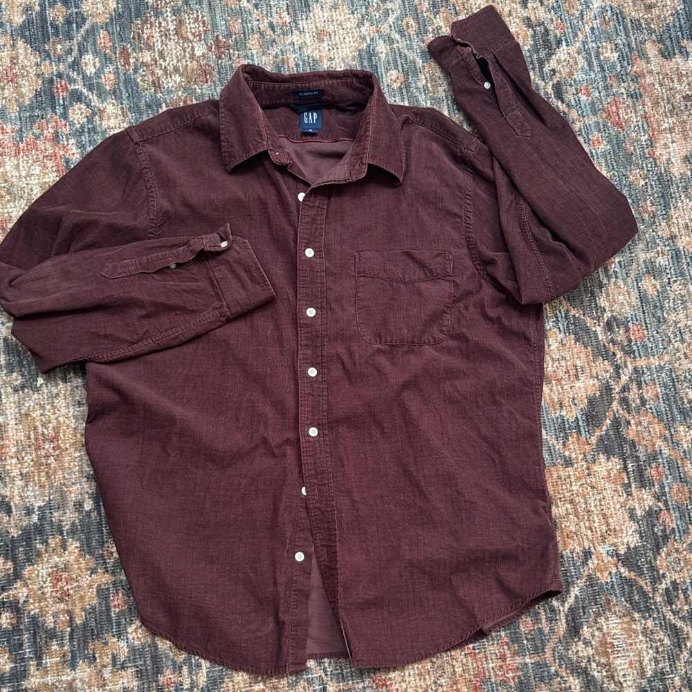 GAP Women’s Corduroy Button Down Shirt XL